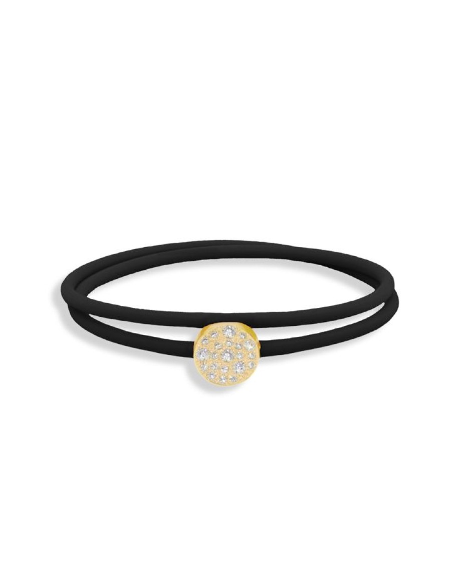 New Alisei Gioielli Bracciale Gummy Nero E Bianco Dorato