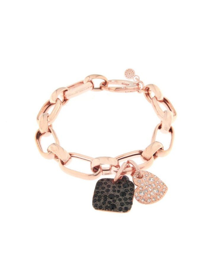 New Alisei Gioielli Bracciale Losanghe Maxi Con Pendente Quadrato E Cuore