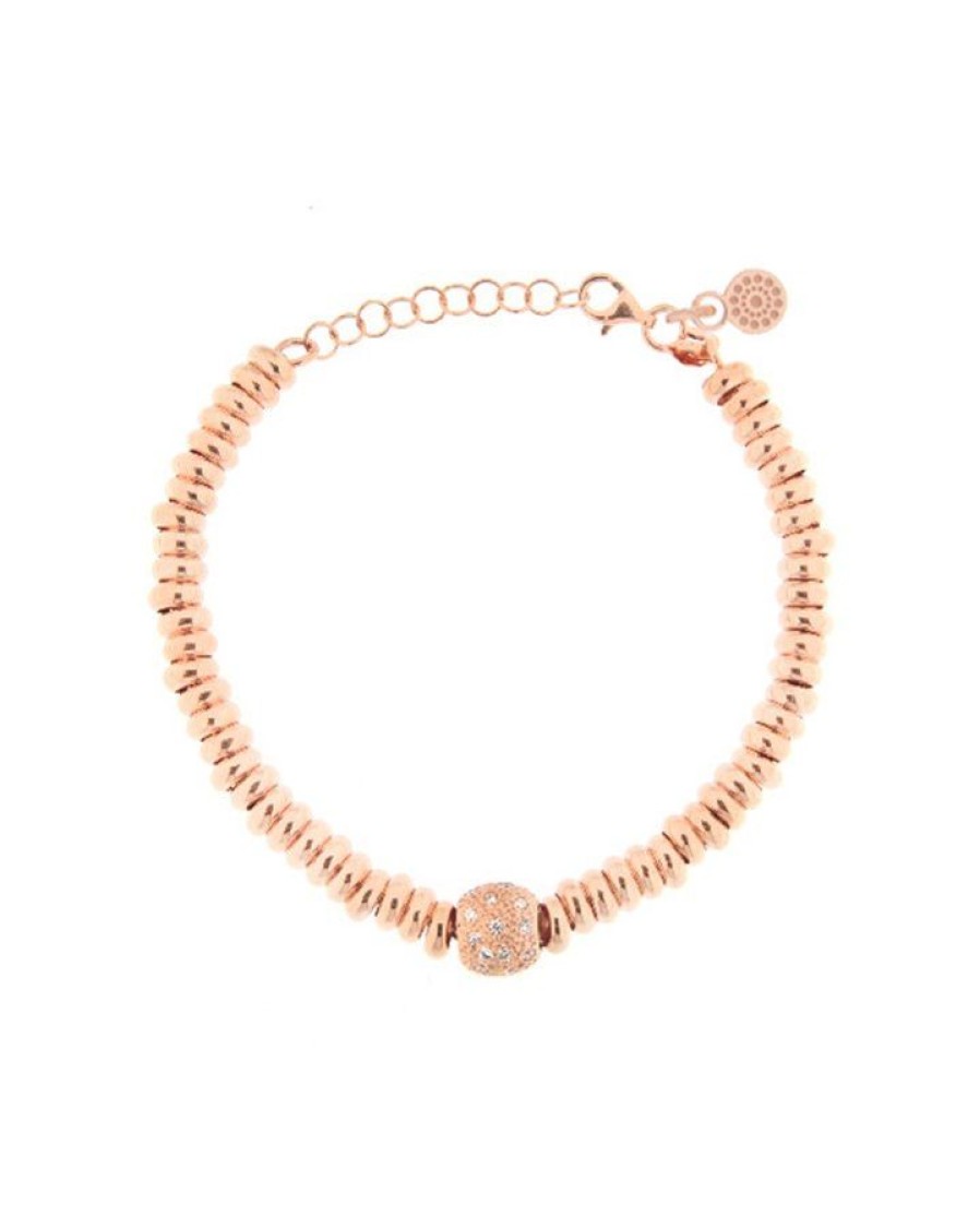 New Alisei Gioielli Bracciale Rondelle Con Pepita Argento 925 Rose